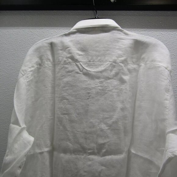NEW MACKEENE Mens Fabiio Linen Button-Up Shirt Size 2XL White - Picture 12 of 12